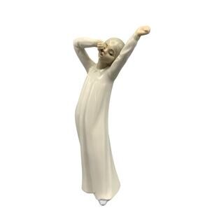 Zaphir Lladro Porcelain Figurine Spain 8” Morning Stretch Girl Sleepy Head VTG